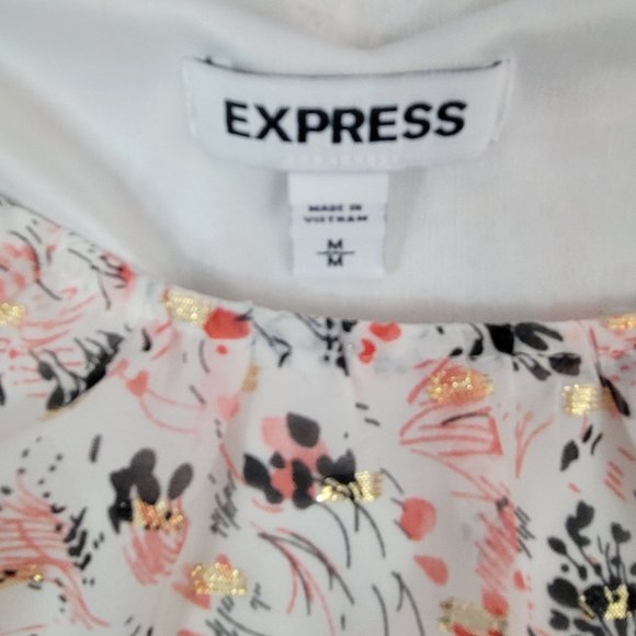 Express BOHO Coral, Black, Metallic Gold, and Cream Maxi Sundress Size Medium - Picture 7 of 7